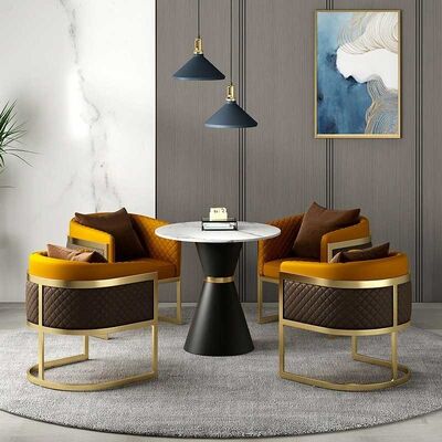 Italian Postmodern Luxury Lounge Armchair Stainless Steel Leg