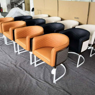 Italian Postmodern Luxury Lounge Armchair Stainless Steel Leg