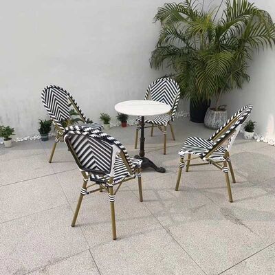 Outdoor Cafe Dining Waterproof Garden Chairs Furniture French Rattan