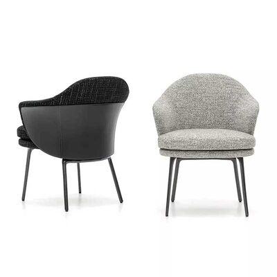 Leisure Series 80cm Upholstered Dining Room Chairs Modern Grey Fabric