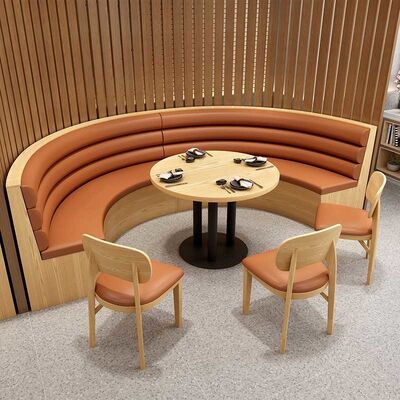 Modern Restaurant Fast Food Wood Booth Seating Commercial Canteen Furniture