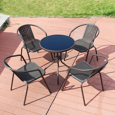 Outdoor Lounge Chair Garden Furnitures Patio Balcony Table Set 56x56x74cm