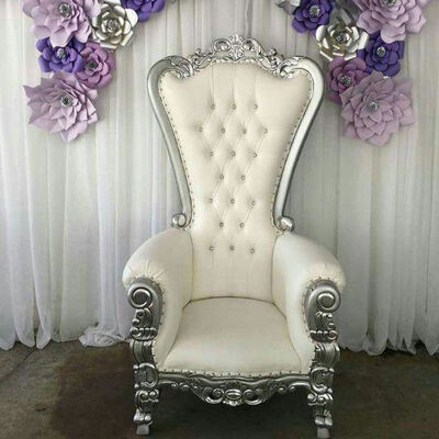 High Back Gold King Bride And Groom Wedding Throne Chairs For Rent 1750x520x550mm