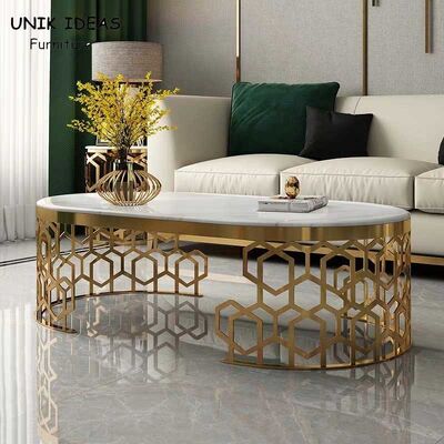 80x45cm Family Room Entertainment Luxury Center Tables Marble Stainless Steel Frame