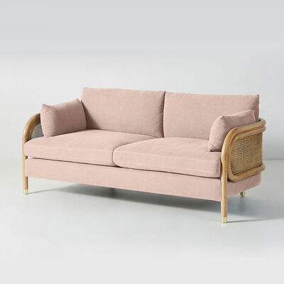 2 3 Piece Living Room Sectional Sofa With Recliners Pink Lounge Rattan Wicker Velvet