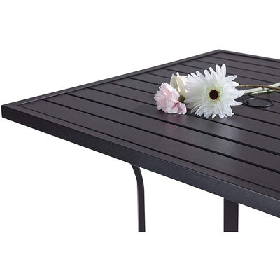 Metal Bistro Table Bar Height Outdoor Square With Umbrella Holes