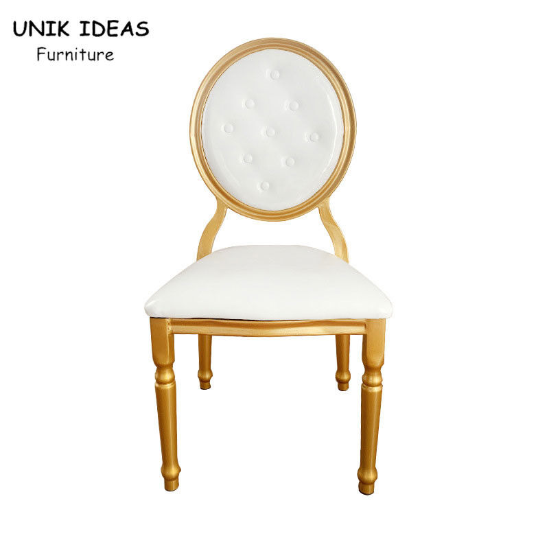 Party Hall Wedding Banquet Chairs Rental Round Back Restaurant Gold 38x40x93cm