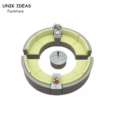 Хорошая цена Ржавчина отдыха сада софы ротанга на открытом воздухе сплетенная округлой формы устойчивая водоустойчивая софы онлайн