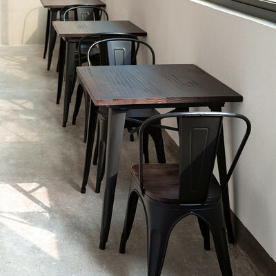 Хорошая цена Restaurant Furniture Fast Food Coffee Loft Iron Wooden Dining Table for Restaurant Furniture Sets онлайн