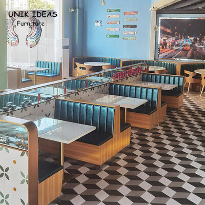 Хорошая цена Furniture Sets Sofa Booth Seating Cafe Fast Food Design and Table Wholesale Restaurant Set онлайн