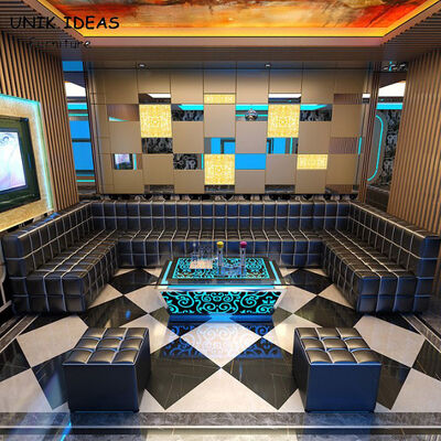 Хорошая цена софа 11 10 Seater голубая черная подковообразная секционная с приведенной Recliners таблицей куба онлайн