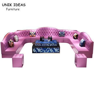 Хорошая цена Софы гостиной клуба кнопки секционное Chesterfield Tufted кожаное подковообразное со слипером онлайн