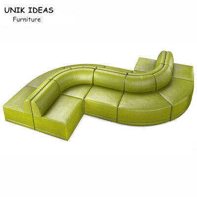 Хорошая цена Серый цвет софы гостиной клуба 4 Seater подковообразный   Серый ресторан стиля года сбора винограда формы дуги s онлайн