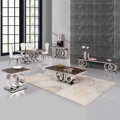 Хорошая цена Современный живущий обеденный стол журнального стола 20mm нержавеющей стали комнаты мраморный онлайн